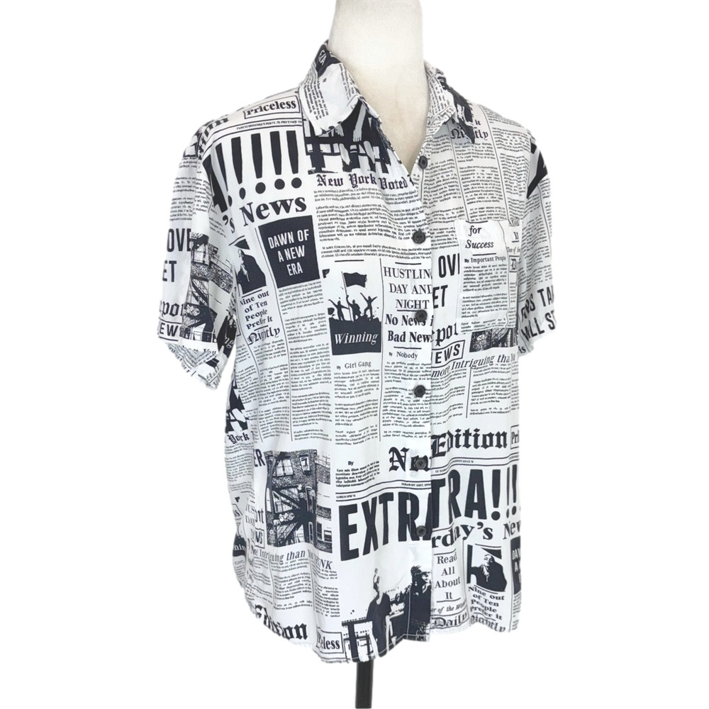 Forever 21 newspaper print shirt